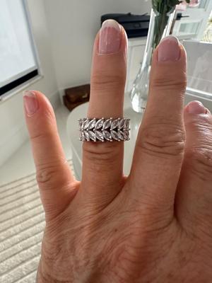 Costume Zirconia wedding band size 7 set in silver plate