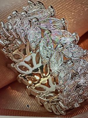 Costume Zirconia wedding band size 7 set in silver plate