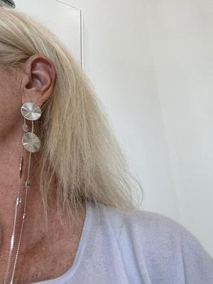 Ladies Si.ver tone long earrings