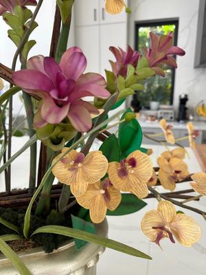 silk floral orchid centerpiece