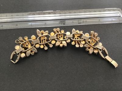 Vintage Rhinestone Bracelet Clear Statement