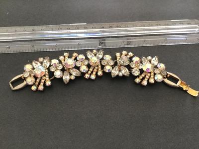 Vintage Rhinestone Bracelet Clear Statement