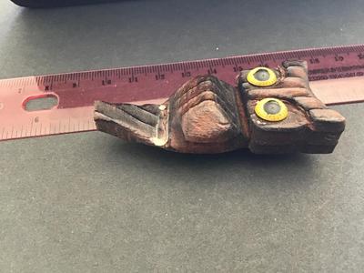 Vintage Hand Carved owl Brooch