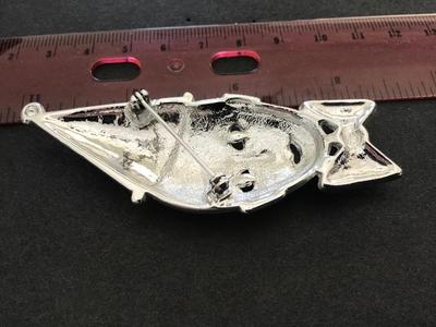 Silver Tone Clown Brooch