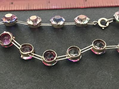 1930 Art Deco Czech Open Back Glass Rivière Necklace Gorgeous.