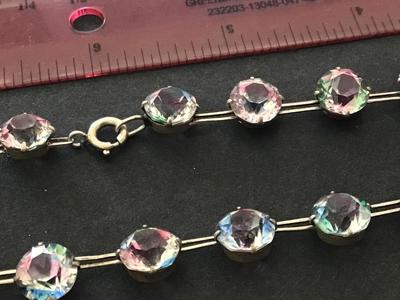 1930 Art Deco Czech Open Back Glass Rivière Necklace Gorgeous.