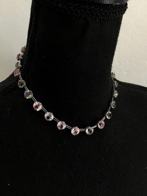 1930 Art Deco Czech Open Back Glass Rivière Necklace Gorgeous.