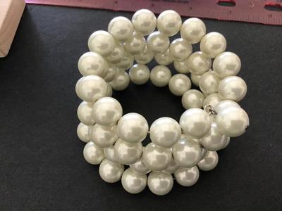 Beautiful Faux Pearl Wrap Bracelet. Chunky. Nice