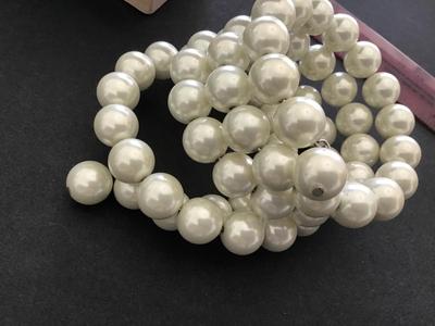 Beautiful Faux Pearl Wrap Bracelet. Chunky. Nice