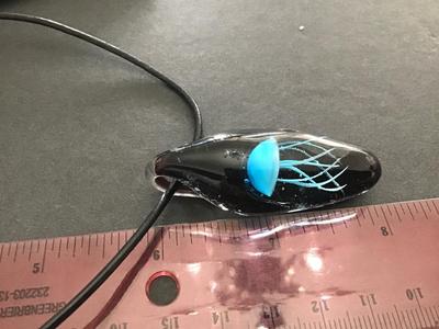 Glass Jelly Fish Pendant on Cord Chain