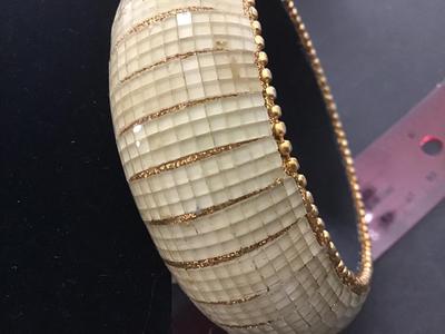 India Mirror Glass Chip Mosaic Wide Bangle