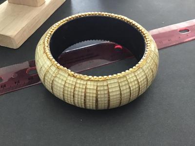 India Mirror Glass Chip Mosaic Wide Bangle