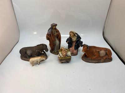 Vintage Beck Giftware Corp Nativity Scene Figurines Baby Jesus Mary Joseph Animals Made in Spain