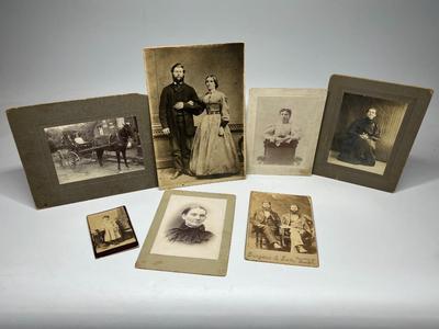 Lot of Antique Cabinet Card Portraits, Couple Photos, Daily Life Photography & More