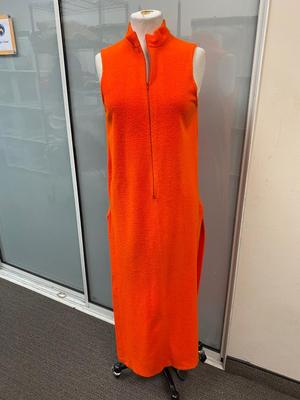 Vintage Retro Catalina California Bright Orange Terry Kaftan Robe Coverup Loungewear Medium