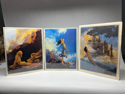 Set of 3 Maxfield Parrish Romantic Art Nouveau Woman Prints
