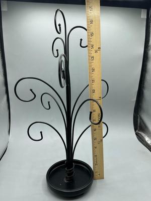 Black Metal Jewelry Necklace Holder Stand