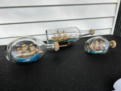 USS CONSTITUTION, HMS ENDEAVER, HMS VICTORY Glass Ships In A Bottle