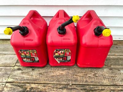 3 - 5 Gallon Gas Cans