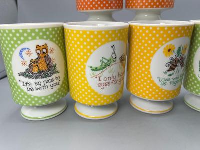 Vintage Retro Love Quotes Polka Dot Coffee Cup Mug Set