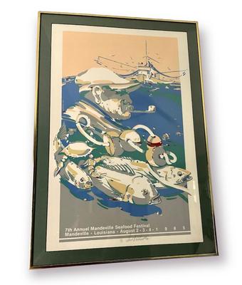 DAVID DEVILLIER SIGNED MANDEVILLE SEAFOOD FESTIVAL 1985