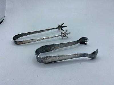 Pair of Silver Plate Sugar Ice Cube Olive Pickle Tongs