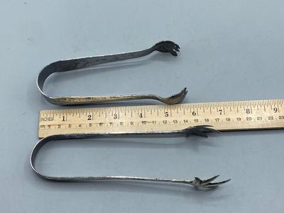 Pair of Silver Plate Sugar Ice Cube Olive Pickle Tongs