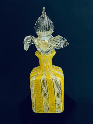 Studio Art Glass Yellow Vintage Venetian Perfume Bottle