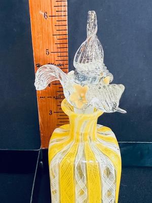 Studio Art Glass Yellow Vintage Venetian Perfume Bottle