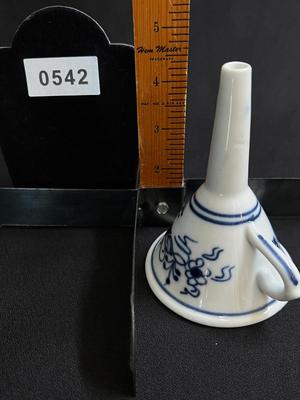 Lovely Antique Blue Onion Porcelain Funnel 4 1/2"