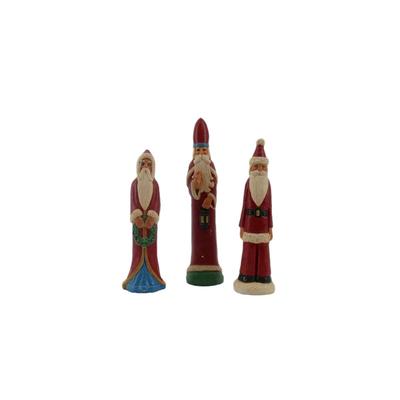 Vintage Folk Art Santa Claus Figurines