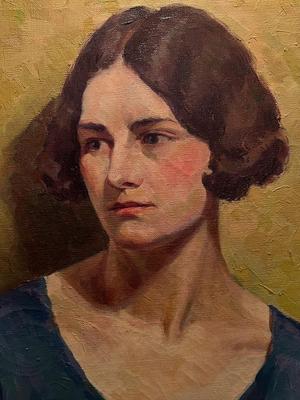 Rare offering - CA HOTVEDT Original Portrait of a Young Woman Oil on Canvas