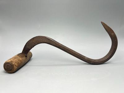 Antique Museum Piece 19th Century Grab Hook with Stamped Manufacture Symbol
