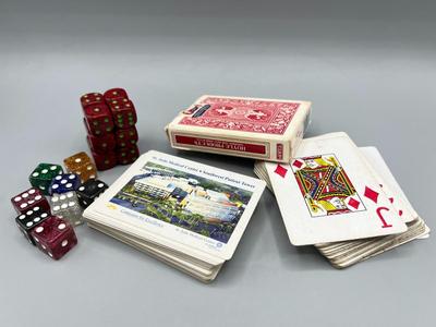 Lot of Retro Playing Cards Gaming Strawberry Speckled Dice, Glitter Dice & More