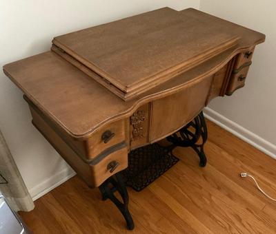 Vintage Foot Trendle Sewing Cabinet - No Machine - ARCADIA