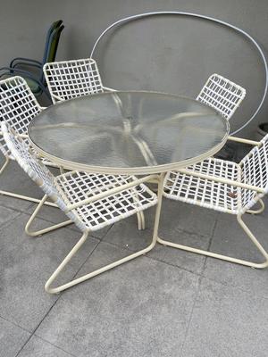 60â€™s Modern Brown Jordan Patio Table & Chair - ARCADIA