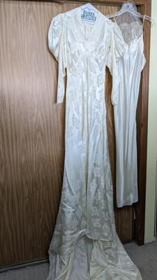 Victorian Style Satin Wedding Gown 