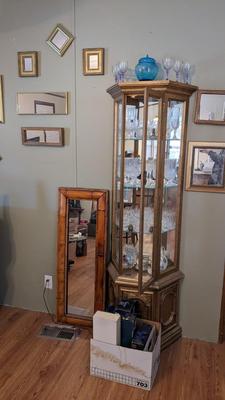 Lighted Curio, Crystal, Cut Glass, and More! 
