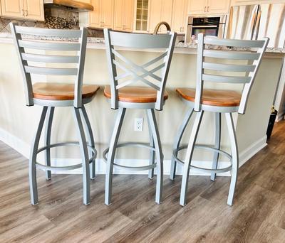 HOLLAND BARSTOOL CO. Set of 3 Swivel Barstools (Lot B)