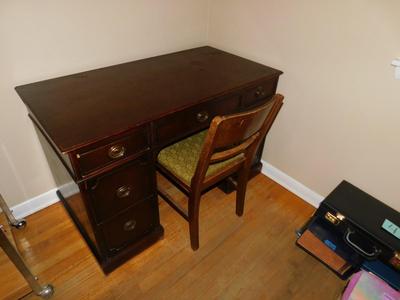 NICE LITTLE VINTAGE DESK AND CHAIR WITH STARTER SUPPLIES