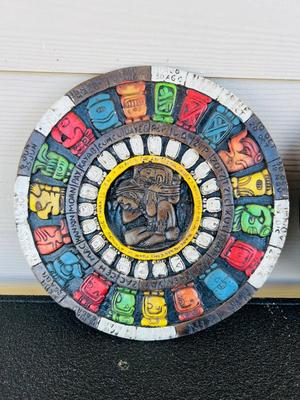 Pair Decorative Plate Maya Azteco Calendars