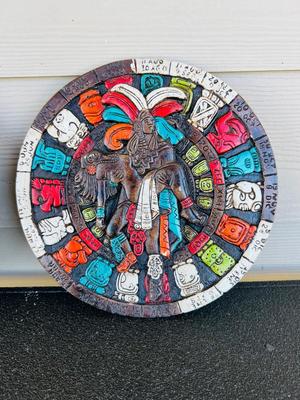Pair Decorative Plate Maya Azteco Calendars