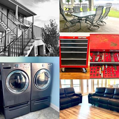 LG ELECTRIC WASHER & DRYER SET WITH PEDESTALS