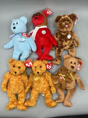 Lot of Collectible Beanie Babies Bear Plushies 2002 FIFA World Cup & More