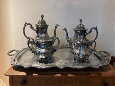Vintage EPCA Lancaster silver plate coffee and tea set five pieces