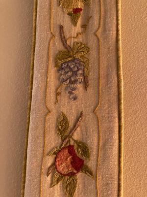 Vintage bell pull embroidery fruits