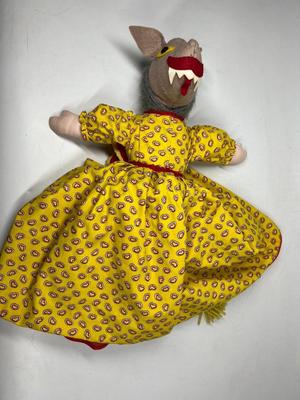 Vintage Folk Art Flipable Changing Little Red Riding Hood Doll Three Character Storytime