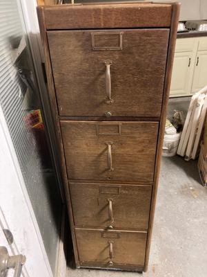 Vintage wooden file cabinet