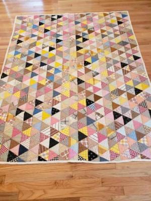 Vintage scrappy triangle quilt