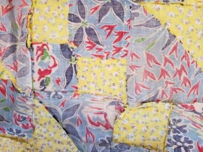 Vintage hand pieced quilt topâ€”Jacob's Ladder